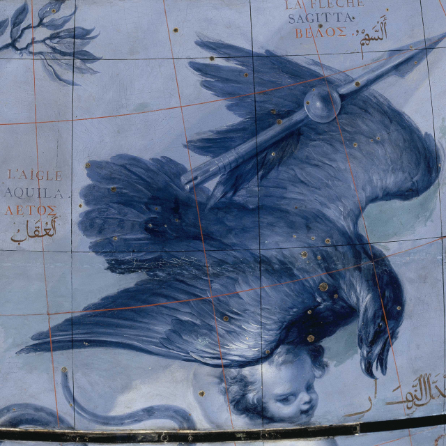 Globe céleste Coronelli - Constellation du corbeau