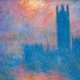 Londres, le parlement, trouée de soleil dans le brouillard - London, the parliament, hole