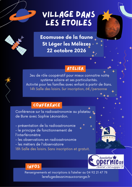 Atelier et conférence à St Léger les Mélèzes
